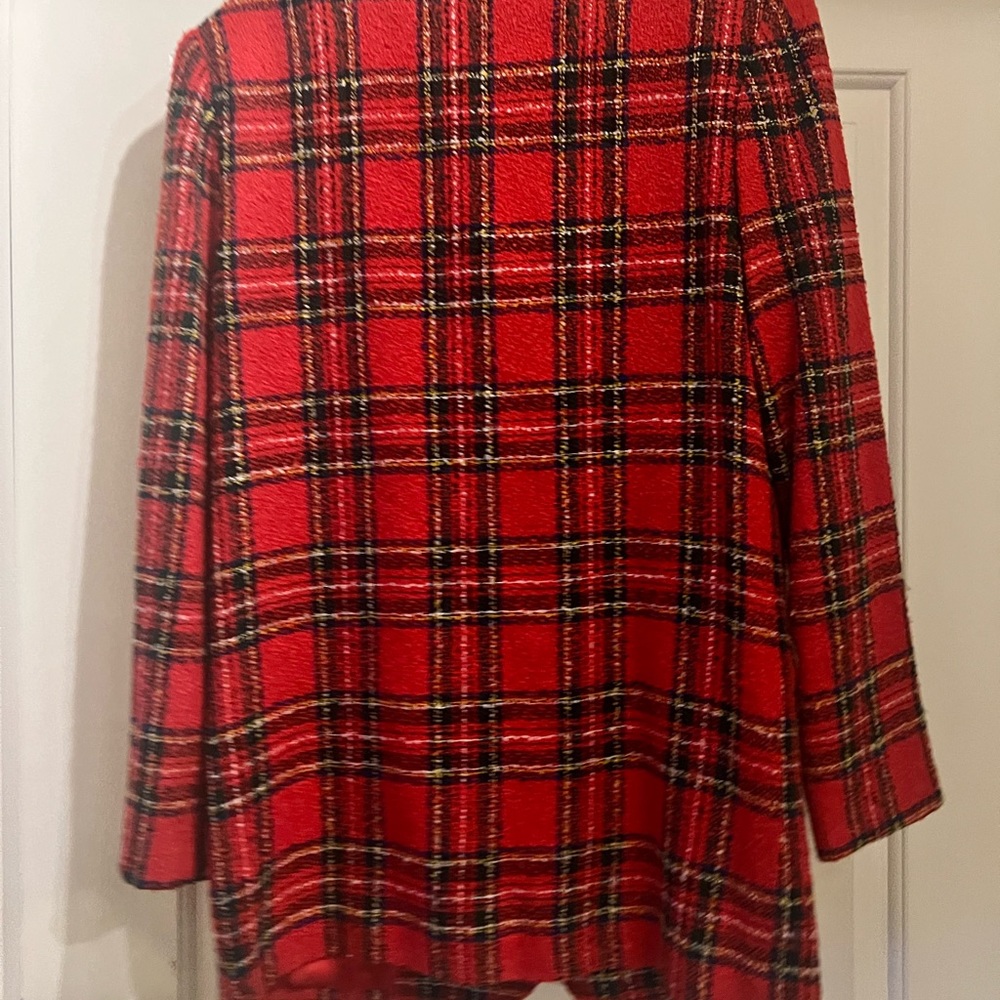 Plaid Blazer With Gold Buttons - image 4